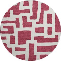 Premium Machine Washable Mayfield AMF903 Garnet 8' x 8' Round Rug