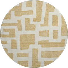 Premium Machine Washable Mayfield AMF903 Gold 8' x 8' Round Rug