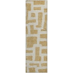 Premium Machine Washable Mayfield AMF903 Gold 2'3" x 7'6" Runner Rug