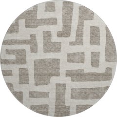 Premium Machine Washable Mayfield AMF903 Taupe 8' x 8' Round Rug
