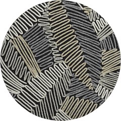 Premium Machine Washable Mayfield AMF904 Black 8' x 8' Round Rug