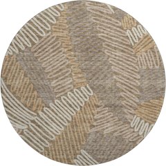 Premium Machine Washable Mayfield AMF904 Brown 8' x 8' Round Rug