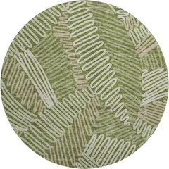 Premium Machine Washable Mayfield AMF904 Olive 8' x 8' Round Rug