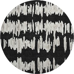 Premium Machine Washable Mayfield AMF905 Black 8' x 8' Round Rug