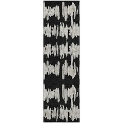 Premium Machine Washable Mayfield AMF905 Black 2'3" x 7'6" Runner Rug