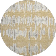 Premium Machine Washable Mayfield AMF905 Gold 8' x 8' Round Rug