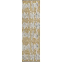 Premium Machine Washable Mayfield AMF905 Gold 2'3" x 7'6" Runner Rug