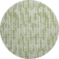 Premium Machine Washable Mayfield AMF906 Green 8' x 8' Round Rug