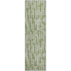 Premium Machine Washable Mayfield AMF906 Green 2'3" x 7'6" Runner Rug