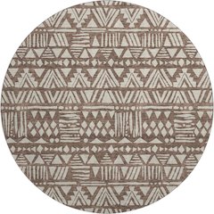 Premium Machine Washable Mayfield AMF907 Brown 8' x 8' Round Rug
