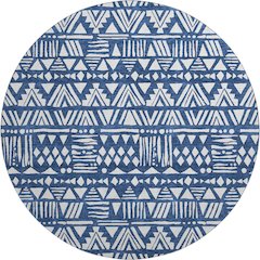 Premium Machine Washable Mayfield AMF907 Navy 8' x 8' Round Rug