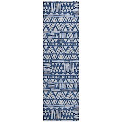 Premium Machine Washable Mayfield AMF907 Navy 2'3" x 7'6" Runner Rug
