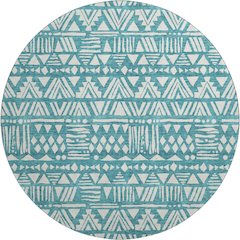 Premium Machine Washable Mayfield AMF907 Teal 8' x 8' Round Rug
