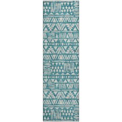 Premium Machine Washable Mayfield AMF907 Teal 2'3" x 7'6" Runner Rug