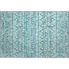 Premium Machine Washable Mayfield AMF907 Teal 1'8" x 2'6" Rug