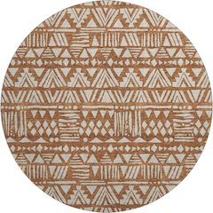 Premium Machine Washable Mayfield AMF907 Terracotta 8' x 8' Round Rug