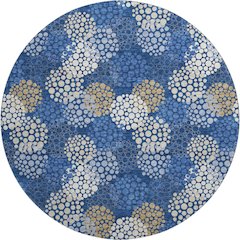 Premium Machine Washable Mayfield AMF908 Navy 8' x 8' Round Rug