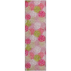 Premium Machine Washable Mayfield AMF908 Pink 2'3" x 7'6" Runner Rug