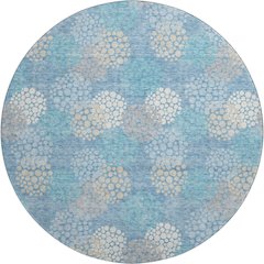 Premium Machine Washable Mayfield AMF908 Sky 8' x 8' Round Rug