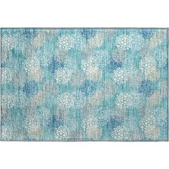 Premium Machine Washable Mayfield AMF908 Teal 1'8" x 2'6" Rug