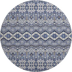 Premium Machine Washable Mayfield AMF909 Denim 8' x 8' Round Rug