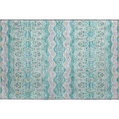 Premium Machine Washable Mayfield AMF909 Teal 1'8" x 2'6" Rug