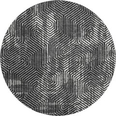 Premium Machine Washable Mayfield AMF912 Black 8' x 8' Round Rug