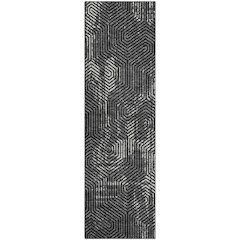 Premium Machine Washable Mayfield AMF912 Black 2'3" x 7'6" Runner Rug