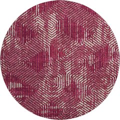 Premium Machine Washable Mayfield AMF912 Burgundy 8' x 8' Round Rug