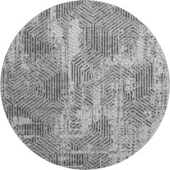Premium Machine Washable Mayfield AMF912 Gray 8' x 8' Round Rug