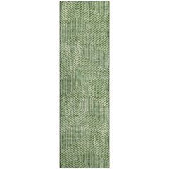 Premium Machine Washable Mayfield AMF912 Green 2'3" x 7'6" Runner Rug