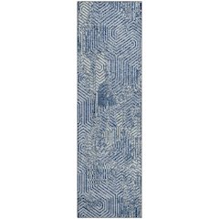 Premium Machine Washable Mayfield AMF912 Navy 2'3" x 7'6" Runner Rug