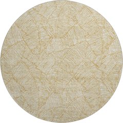 Premium Machine Washable Mayfield AMF913 Gold 8' x 8' Round Rug