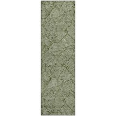 Premium Machine Washable Mayfield AMF913 Olive 2'3" x 7'6" Runner Rug