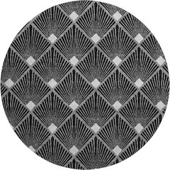 Premium Machine Washable Mayfield AMF914 Black 8' x 8' Round Rug