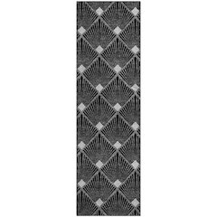 Premium Machine Washable Mayfield AMF914 Black 2'3" x 7'6" Runner Rug