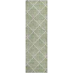 Premium Machine Washable Mayfield AMF914 Green 2'3" x 7'6" Runner Rug