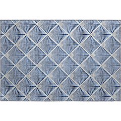Premium Machine Washable Mayfield AMF914 Navy 1'8" x 2'6" Rug