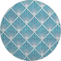 Premium Machine Washable Mayfield AMF914 Teal 8' x 8' Round Rug