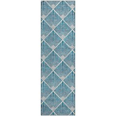 Premium Machine Washable Mayfield AMF914 Teal 2'3" x 7'6" Runner Rug