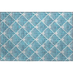 Premium Machine Washable Mayfield AMF914 Teal 1'8" x 2'6" Rug