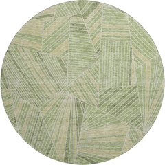 Premium Machine Washable Mayfield AMF915 Green 8' x 8' Round Rug
