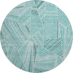 Premium Machine Washable Mayfield AMF915 Teal 8' x 8' Round Rug