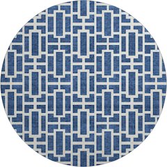 Premium Machine Washable Mayfield AMF916 Navy 8' x 8' Round Rug
