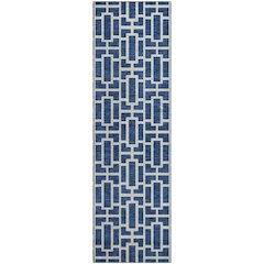 Premium Machine Washable Mayfield AMF916 Navy 2'3" x 7'6" Runner Rug