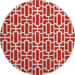 Premium Machine Washable Mayfield AMF916 Red 8' x 8' Round Rug