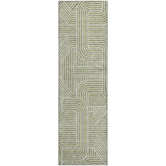 Premium Machine Washable Mayfield AMF917 Aloe 2'3" x 7'6" Runner Rug
