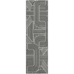 Premium Machine Washable Mayfield AMF917 Black 2'3" x 7'6" Runner Rug