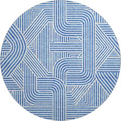 Premium Machine Washable Mayfield AMF917 Blue 8' x 8' Round Rug