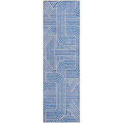 Premium Machine Washable Mayfield AMF917 Blue 2'3" x 7'6" Runner Rug